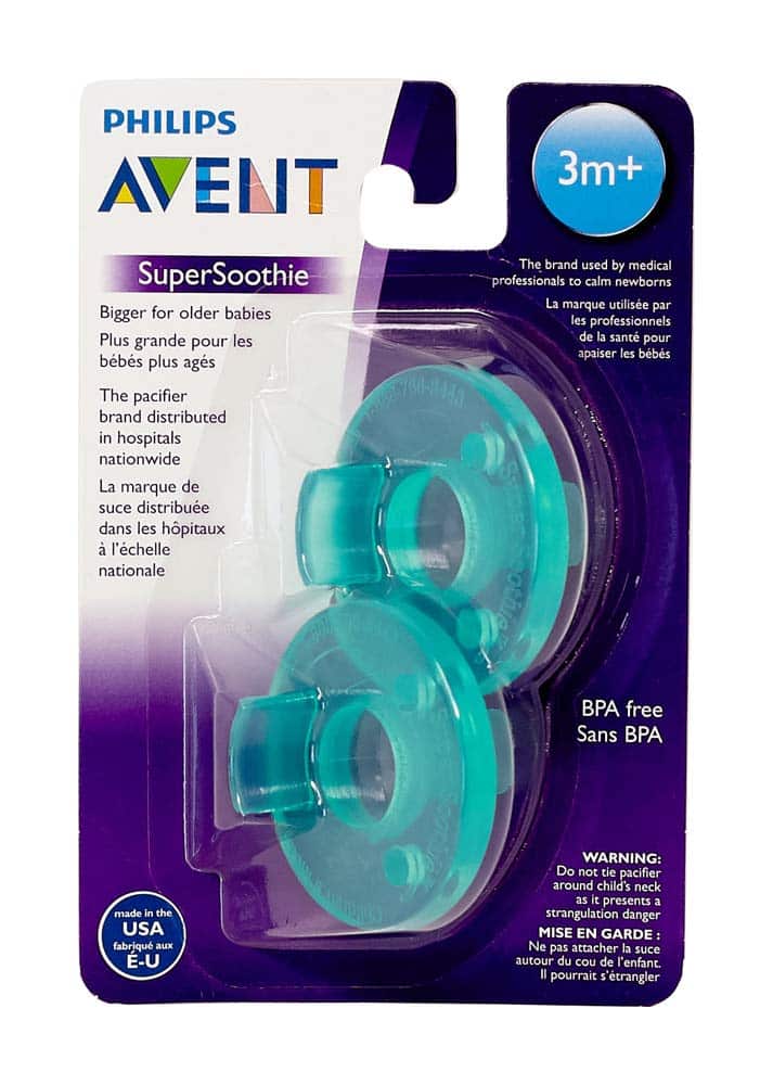 Philips Avent Super Soothie Pacifier, Green, 3+ months, 2 Pack, SCF192/05 - Image 2