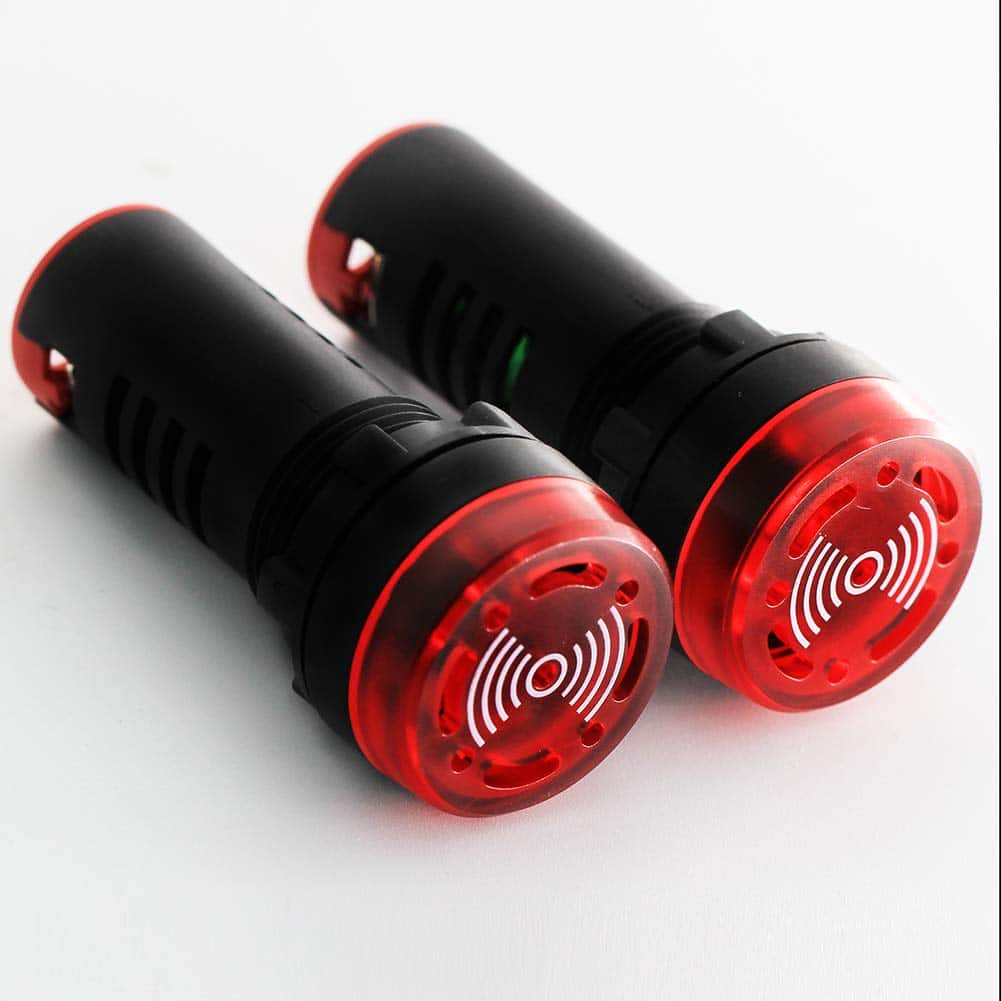 DIGITEN AC DC 12V 22mm Red LED Flash Alarm 80dB Indicator Light Lamp with Buzzer Pack of 2 - Image 2