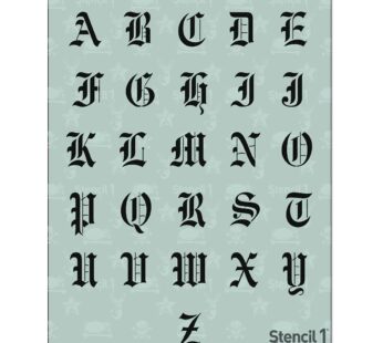 Stencil1 Letter Stencils 1″ – Old English Calligraphy Letters & Numbers – Mylar Uppercase
