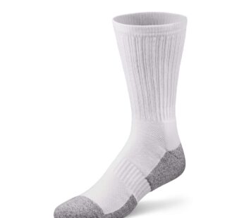 Dr. Comfort Crew Diabetic Socks, White, X-Large