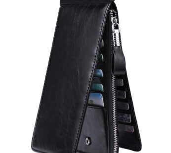 JEEBURYEE Women’s Oil Wax Real Leather Multi Credit Card Holder Wallet RFID Blocking Long