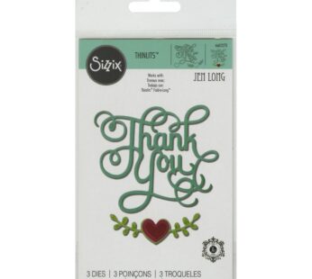 Sizzix, Multi Color, One Size Thinlits Die Set 660370, Thank You Phrase by Jen Long, 3 Pac