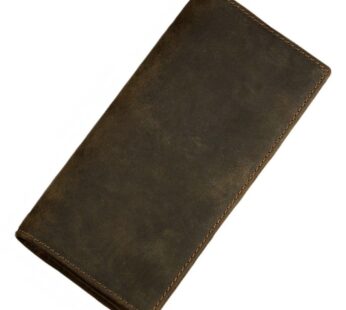 Itslife Men’s RFID Vintage Look Genuine Leather Long Bifold Wallet Checkbook Wallets for M