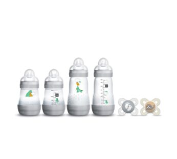 MAM Feed & Soothe Bottle & Pacifier Gift Set, Unisex, 0+ Months, 6-Count