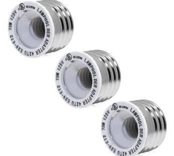 Glo-shine UL-listed 3Pack E26 to E12 Adapter Reducer- Converts E12 CandelabraBase light bu