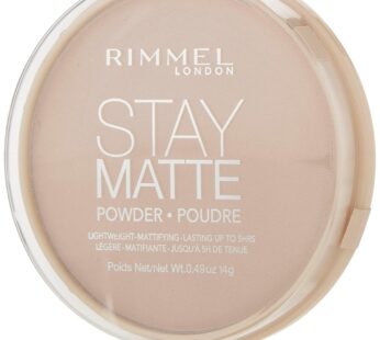 Rimmel London Stay Matte – 003 Natural – Pressed Powder, Lightweight, High Coverage, Shine