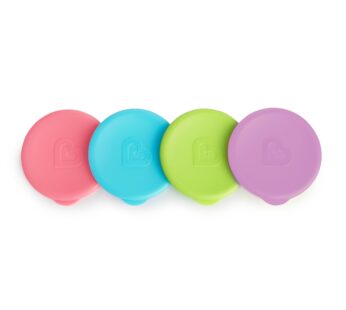 Munchkin Miracle 360 Sippy Cup Lids, 4 Count, Pink/Blue/Green/Purple