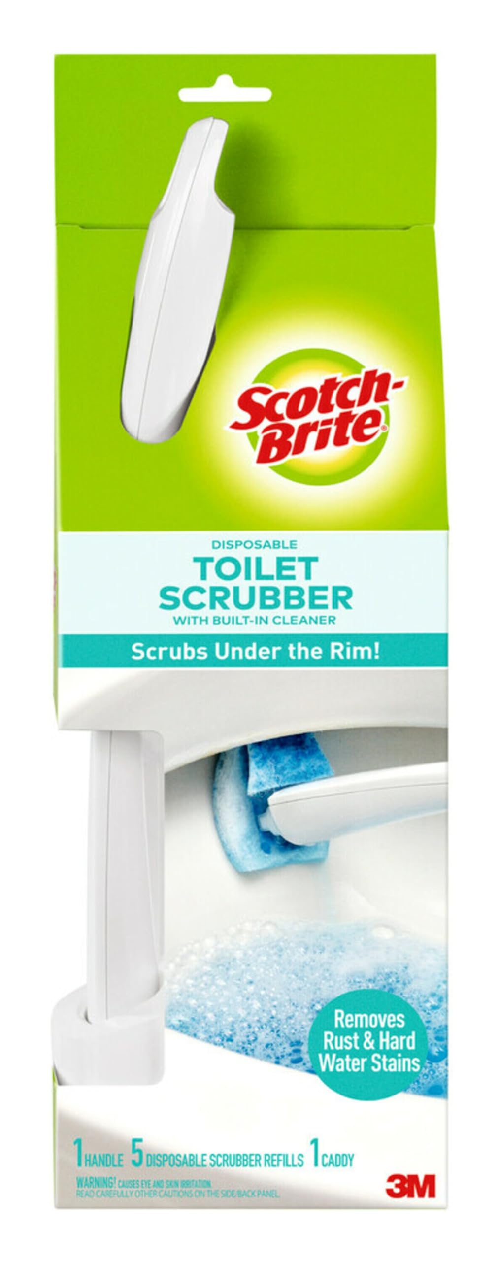 Scotch-Brite Disposable Toilet Scrubber Starter Kit, Disposable Refills with Built-In Blea
