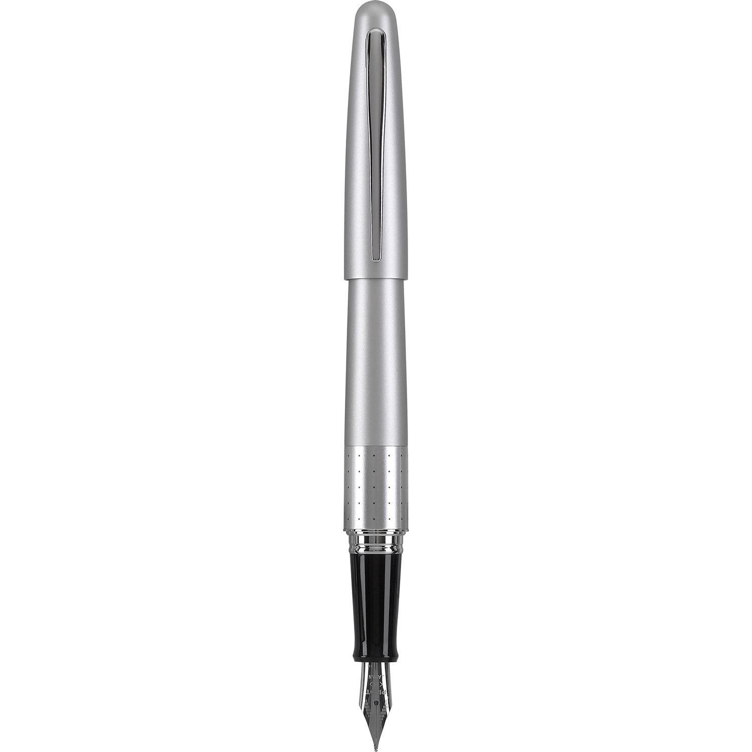 PILOT Metropolitan Collection Fountain Pen, Silver Barrel, Dots Design, Medium Nib, Black - Image 2