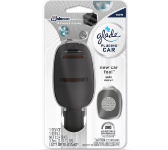 Glade PlugIns Car Air Freshener Starter Kit, New Car Feel, 0.11 Fl Oz