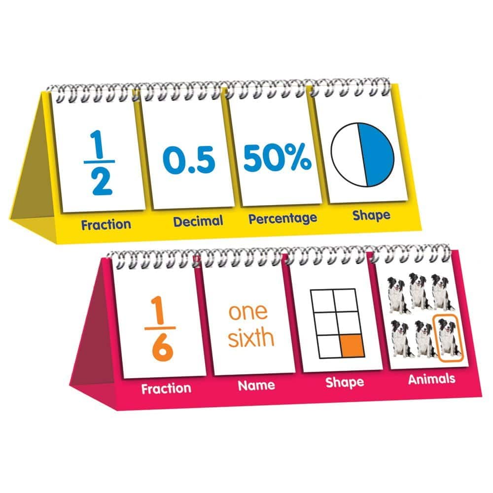 Junior Learning Fraction Flips Double-Sided Flip Stand, Ages 6-9, Fractions & Equivalence,