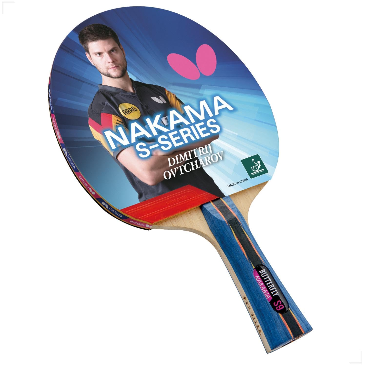 Butterfly Nakama S-9 Table Tennis Racket ITTF Approved Ping Pong Paddle Pan Asia Table