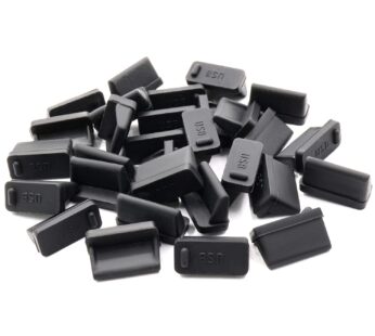 ThreeBulls 30 Pcs Silicone USB Cap Port Cover Anti Dust Protector for Female End Black