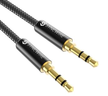Syncwire 3.5mm Nylon Braided Aux Cable (3.3ft/1m,Hi-Fi Sound), Audio Auxiliary Input Adapt