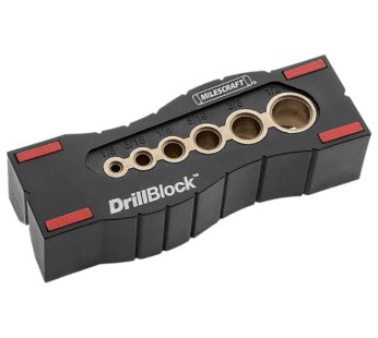 Milescraft 1312 Drill Block – Handheld Drill Guide, Drilling Jig for 6 of the Most Common