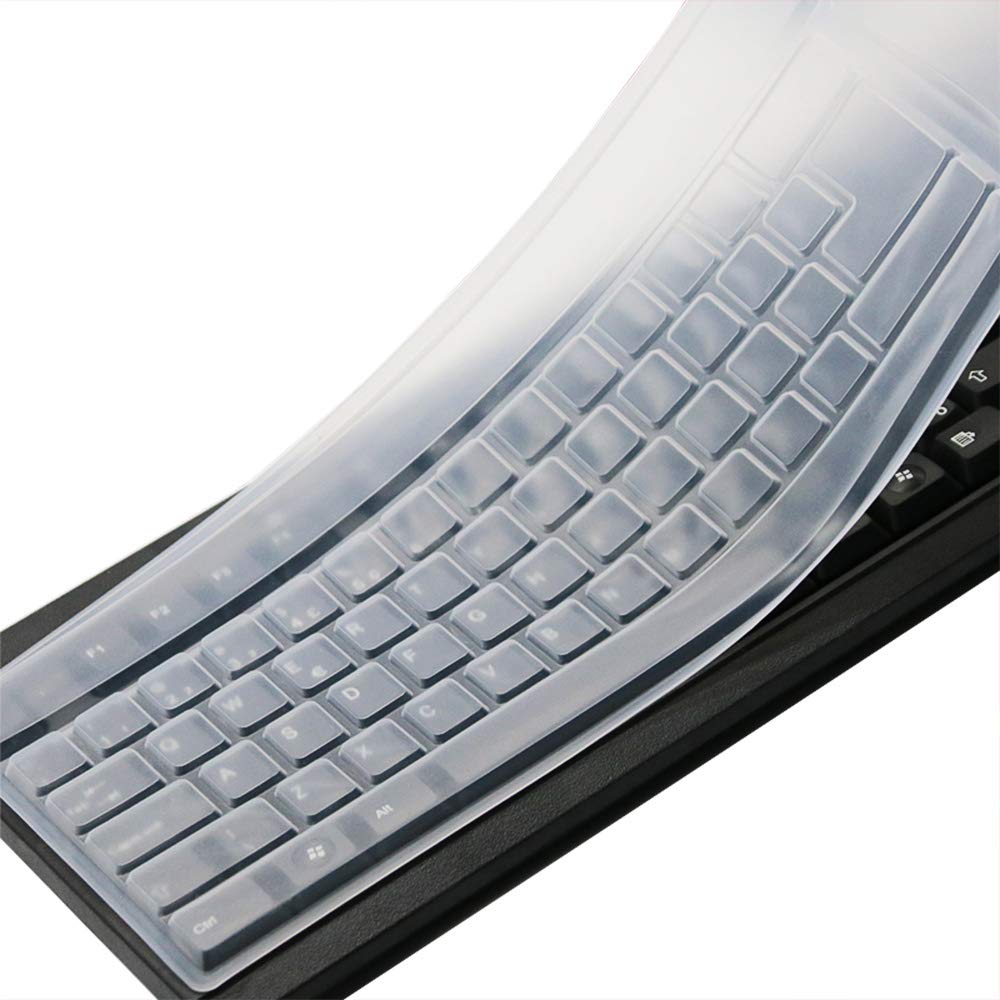Clear Desktop Computer Keyboard Cover Skin for PC 104/107 Keys Standard Keyboard, Anti Dus