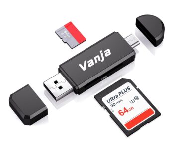 Vanja SD Card Reader, Micro SD to USB OTG Adapter Micro USB Portable Memory Card Reader fo