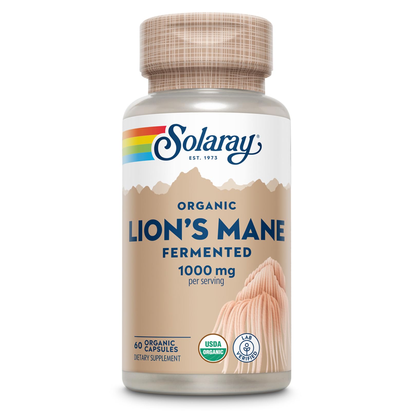 SOLARAY Fermented Lions Mane Mushroom | Healthy Brain Function, Mental Focus & Immune Supp