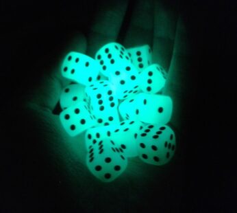 Smartdealspro 10-Pack D6 Six Sided Glow in The Dark Dice Die for DND, MTG, RPG, Tenzi, Far