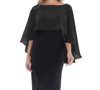 Baoqiya Women’s Capelet Shawls and Wraps for Evening Dresses Soft Bridesmaid Shawl Chiffon