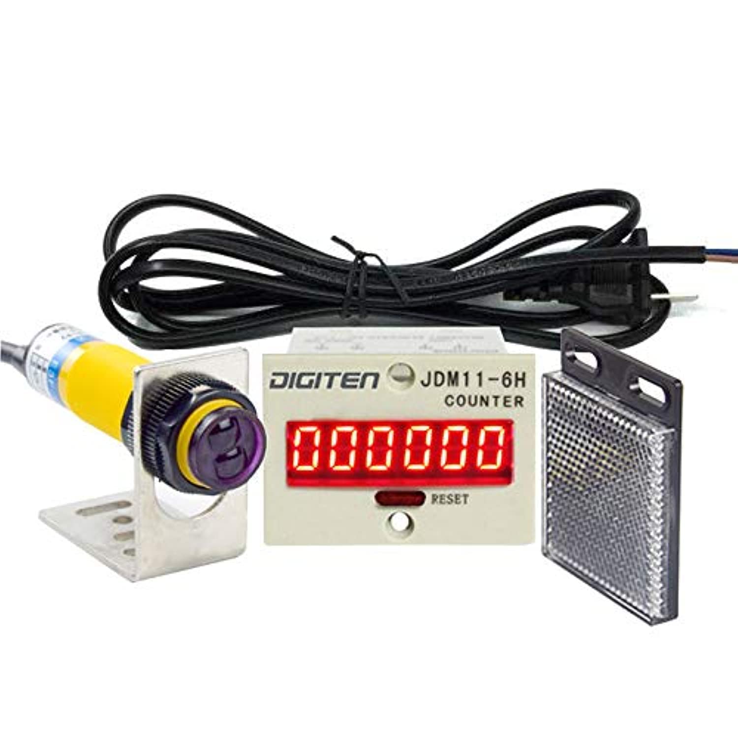 DIGITEN 0-999999 Digital LED Counter +PhotoElectric Switch Sensor +Reflector Automatic Con