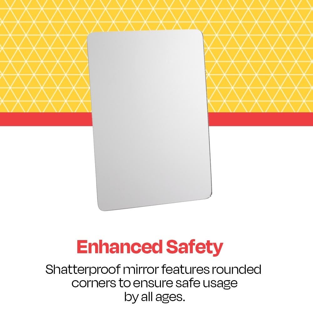 School Smart Rounded Corner Personal Acrylic Mirror with Magnetic Back, 5 L x 7 W in, Asso - Image 3