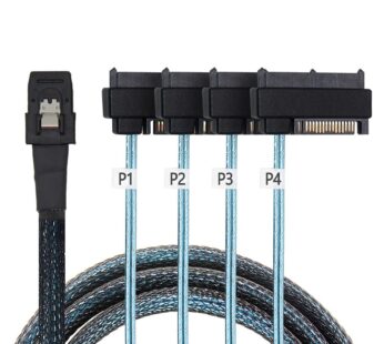 Cablecc Internal 36 Pin Mini SAS SFF-8087 Host to 4 SFF-8482 Target SAS Hard Disk and SATA