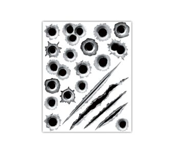 1797 Bullet Holes Stickers Decals Car 3D Fade Funny Lifelike Automotive Tattoo Hood Front
