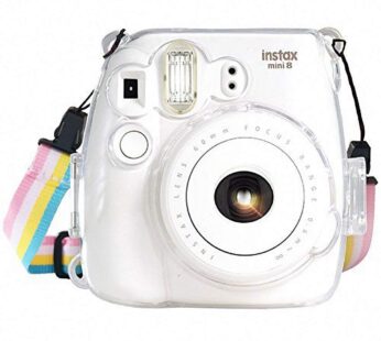 CAMSIR Crystal Camera Case With Adjustable Rainbow Shoulder Strap for Fujifilm Instax Mini