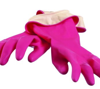 Casabella Premium Waterblock Reusable Household Cleaning Gloves, Medium, Pink