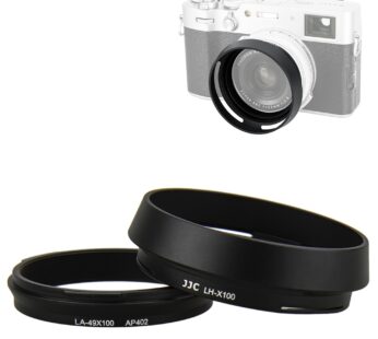 JJC Metal Lens Hood Shade Protector with 49mm Filter Adapter Ring for Fujifilm X100VI X100
