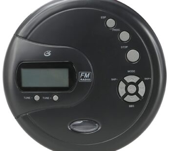 GPX PC332B Portable CD Player with Anti-Skip Protection, FM Radio and Stereo Earbuds – Bla