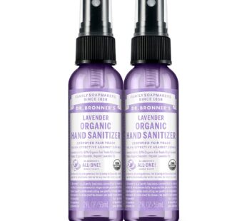 Dr. Bronner’s – Organic Hand Sanitizer Spray (Lavender, 2 Ounce, 2-Pack) – Simple and Effe