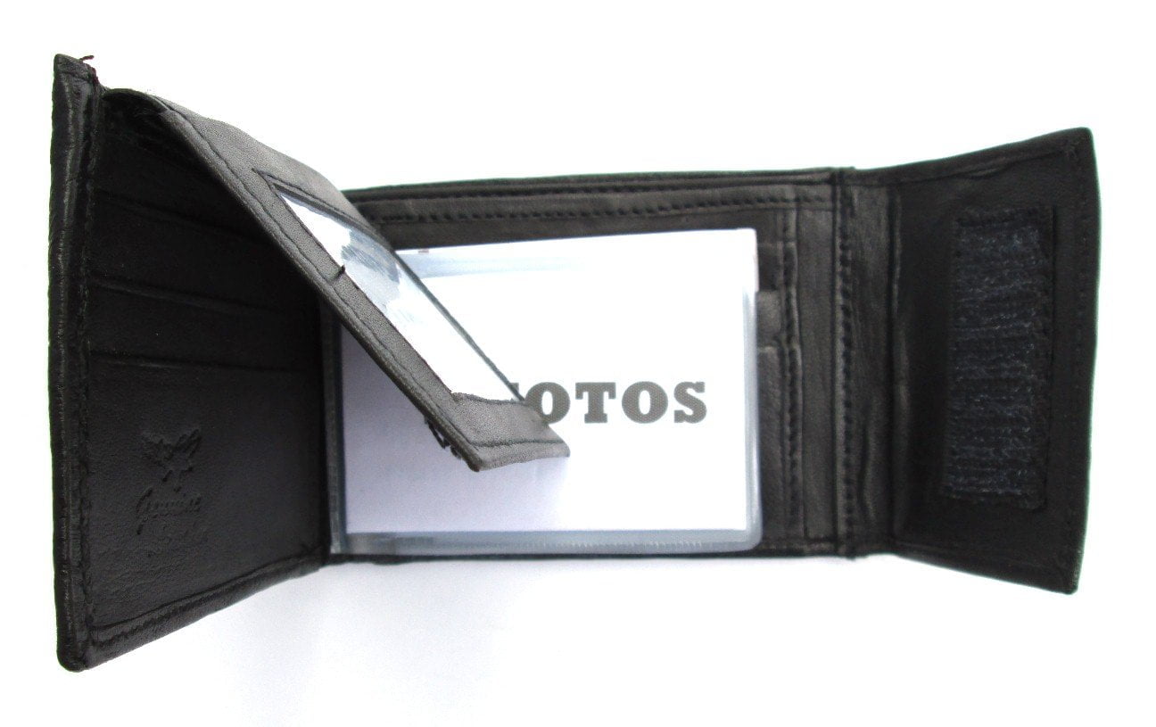 Dangerous Threads Mens Black Leather Wallet Lamb Bifold W Coin Pouch 795 - Image 2