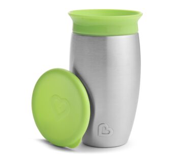 Munchkin Miracle 360 Toddler Sippy Cup, Spill Proof, 10 Ounce, Stainless Steel, Green