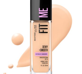 Maybelline Fit Me Dewy + Smooth Liquid Foundation Makeup, Classic Ivory, 1 Count (Packagin