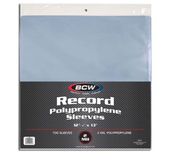 BCW 33 RPM Record Sleeves – 100 ct | Polypropylene Vinyl Record Outer Sleeves | 2 mil Thic