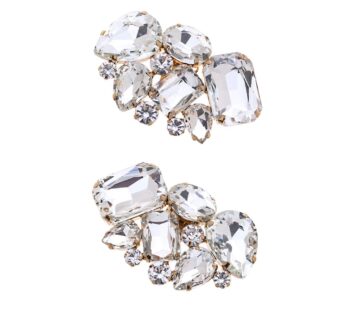 Ruihfas Fashion 2Pcs Luxury Crystal Shoe Clips Removable Rinestone Shoe Buckles Decorative
