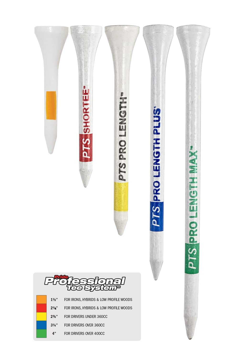 Pride Professional Tee System, 2-3/4 inch ProLength Tee, 100 count, White - Image 3