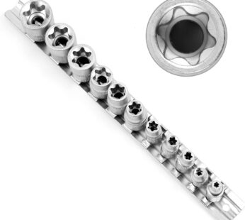 HORUSDY 11 Pc Female E Torx Star Socket Set/Rail, Female External Star Socket Set E4 – E20