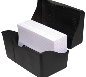 Innovative Storage Designs Plastic Card File, 4″ x 6″, 300-Card Capacity, Black