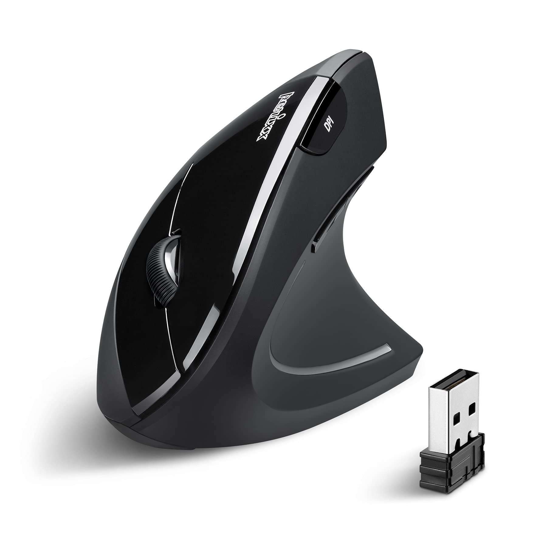 Perixx PERIMICE-713 Wireless Ergonomic Vertical Mouse - 800/1200/1600 DPI - Right Handed -