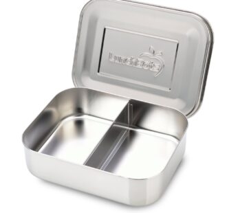 LunchBots Medium Duo Snack Container – Divided Stainless Steel Food Container – Two Sectio