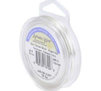 Artistic Wire 1.0 mm Silver Plated Tarnish Resistant Colored Copper Craft Wire, 18 Gauge,