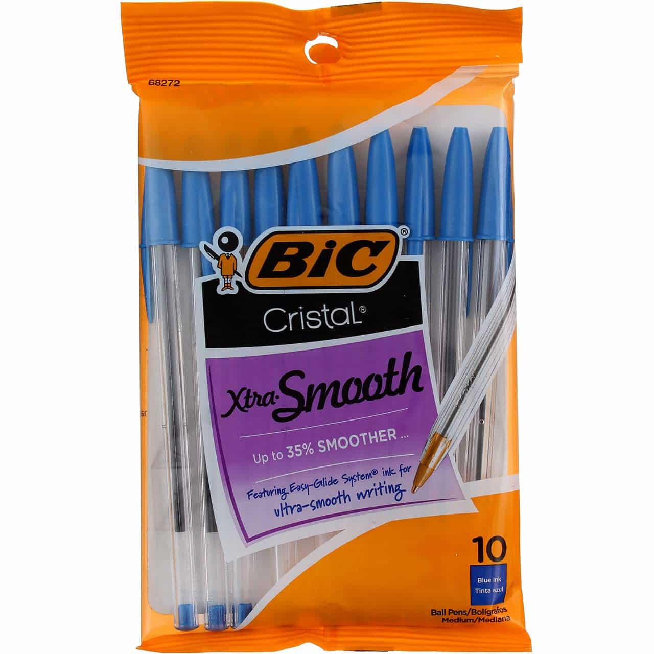 BIC Cristal Ballpoint Pen, Medium Point, Blue - 10 Ea(Pack of 2) - Image 2