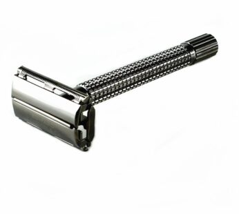 Edward London & Co Pearl Black Heavy Long Handle Double Edge Butterfly Open Safety Razor