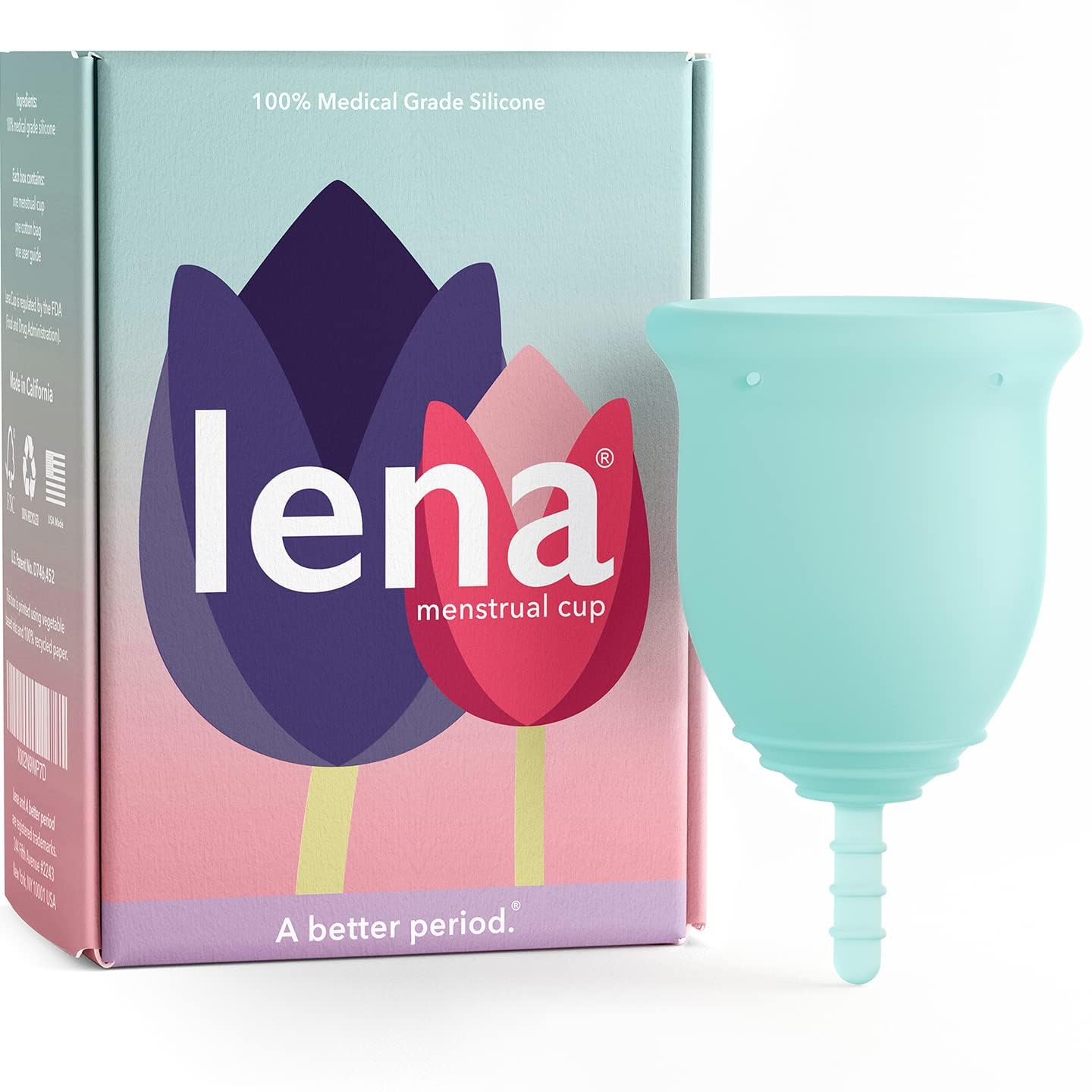 Lena Menstrual Cup - Reusable, Soft Silicone, Super Heavy Flow, Experienced User - Ideal A