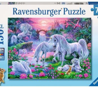 Ravensburger Unicorns in Sunset Glow – 150 Piece Jigsaw Puzzle for Kids | Unique Piece Des