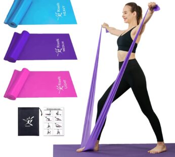 Therapy Flat Resistance Bands Set, Latex Free Flat Elastic Exercise Stretch Bands for Stre