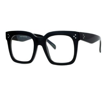 JuicyOrange Super Oversized Clear Lens Glasses Thick Square Frame Fashion Eyeglasses Black